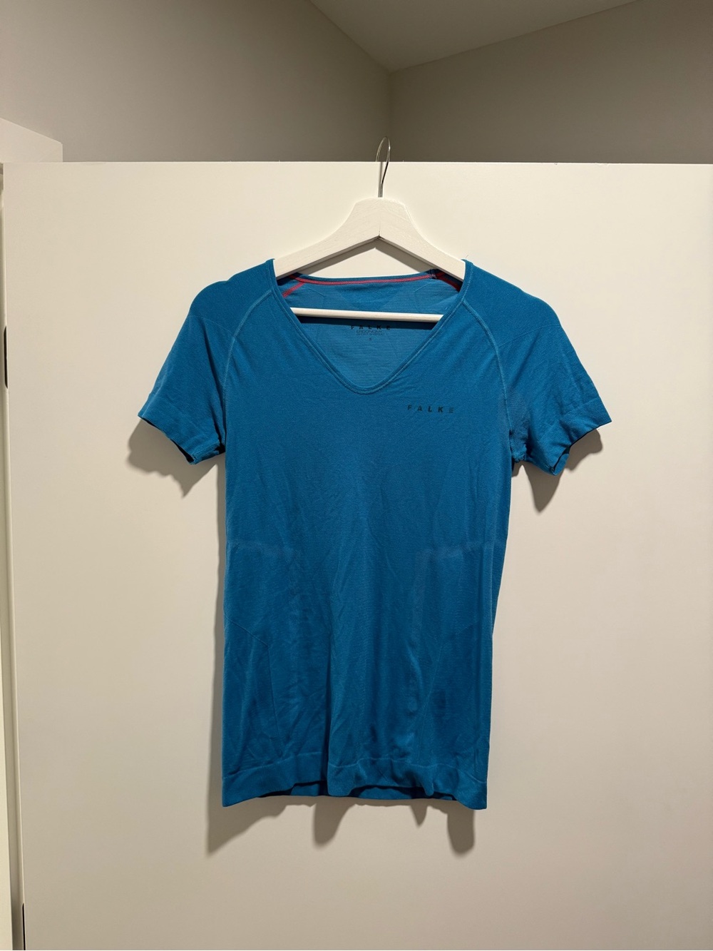 Falke Aqua Blue V-Neck Short Sleeve Top